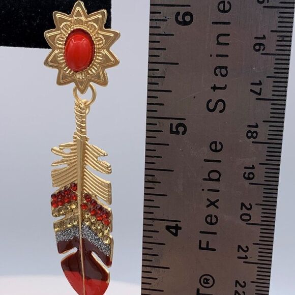 NWOT fashion jewellery, native, boho, statement sized, gold tones, colou… - Picture 5 of 11